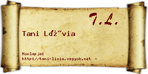 Tani Lívia névjegykártya